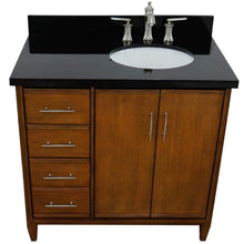 Load image into Gallery viewer, Bellaterra Home Vanity BellaTerra Home 37&quot; Single vanity in Walnut finish with Black galaxy and oval sink- Right door/Right sink 400901-37R-WA-BGOR