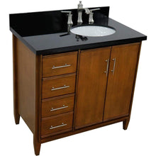 Load image into Gallery viewer, Bellaterra Home Vanity BellaTerra Home 37&quot; Single vanity in Walnut finish with Black galaxy and oval sink- Right door/Right sink 400901-37R-WA-BGOR