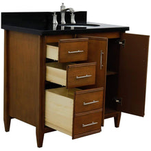 Load image into Gallery viewer, Bellaterra Home Vanity BellaTerra Home 37&quot; Single vanity in Walnut finish with Black galaxy and oval sink- Right door/Right sink 400901-37R-WA-BGOR
