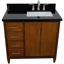 Load image into Gallery viewer, Bellaterra Home Vanity BellaTerra Home 37&quot; Single vanity in Walnut finish with Black galaxy and rectangle sink- Right door/Right sink 400901-37R-WA-BGRR