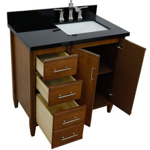 Load image into Gallery viewer, Bellaterra Home Vanity BellaTerra Home 37&quot; Single vanity in Walnut finish with Black galaxy and rectangle sink- Right door/Right sink 400901-37R-WA-BGRR