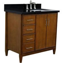 Load image into Gallery viewer, Bellaterra Home Vanity BellaTerra Home 37&quot; Single vanity in Walnut finish with Black galaxy and rectangle sink- Right door/Right sink 400901-37R-WA-BGRR