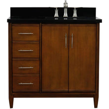 Load image into Gallery viewer, Bellaterra Home Vanity BellaTerra Home 37&quot; Single vanity in Walnut finish with Black galaxy and rectangle sink- Right door/Right sink 400901-37R-WA-BGRR