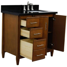 Load image into Gallery viewer, Bellaterra Home Vanity BellaTerra Home 37&quot; Single vanity in Walnut finish with Black galaxy and rectangle sink- Right door/Right sink 400901-37R-WA-BGRR