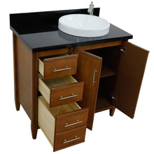 Load image into Gallery viewer, Bellaterra Home Vanity BellaTerra Home 37&quot; Single vanity in Walnut finish with Black galaxy and round sink- Right door/Right sink 400901-37R-WA-BGRDR