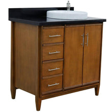 Load image into Gallery viewer, Bellaterra Home Vanity BellaTerra Home 37&quot; Single vanity in Walnut finish with Black galaxy and round sink- Right door/Right sink 400901-37R-WA-BGRDR