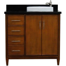 Load image into Gallery viewer, Bellaterra Home Vanity BellaTerra Home 37&quot; Single vanity in Walnut finish with Black galaxy and round sink- Right door/Right sink 400901-37R-WA-BGRDR
