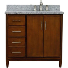 Load image into Gallery viewer, Bellaterra Home Vanity BellaTerra Home 37&quot; Single vanity in Walnut finish with Gray granite and oval sink- Right door/Right sink 400901-37R-WA-GYOR