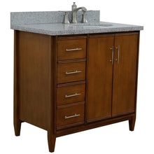 Load image into Gallery viewer, Bellaterra Home Vanity BellaTerra Home 37&quot; Single vanity in Walnut finish with Gray granite and oval sink- Right door/Right sink 400901-37R-WA-GYOR