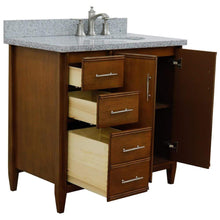 Load image into Gallery viewer, Bellaterra Home Vanity BellaTerra Home 37&quot; Single vanity in Walnut finish with Gray granite and oval sink- Right door/Right sink 400901-37R-WA-GYOR