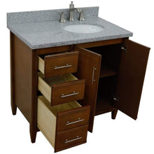 Load image into Gallery viewer, Bellaterra Home Vanity BellaTerra Home 37&quot; Single vanity in Walnut finish with Gray granite and oval sink- Right door/Right sink 400901-37R-WA-GYOR