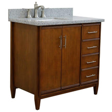 Load image into Gallery viewer, Bellaterra Home Vanity BellaTerra Home 37&quot; Single vanity in Walnut finish with Gray granite and rectangle sink- Left door/Left sink 400901-37L-WA-GYRL