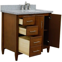 Load image into Gallery viewer, Bellaterra Home Vanity BellaTerra Home 37&quot; Single vanity in Walnut finish with Gray granite and rectangle sink- Right door/Right sink 400901-37R-WA-GYRR