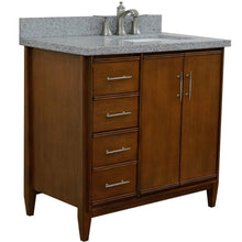 Load image into Gallery viewer, Bellaterra Home Vanity BellaTerra Home 37&quot; Single vanity in Walnut finish with Gray granite and rectangle sink- Right door/Right sink 400901-37R-WA-GYRR