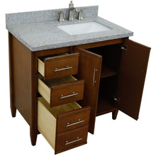 Load image into Gallery viewer, Bellaterra Home Vanity BellaTerra Home 37&quot; Single vanity in Walnut finish with Gray granite and rectangle sink- Right door/Right sink 400901-37R-WA-GYRR