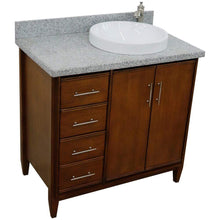 Load image into Gallery viewer, Bellaterra Home Vanity BellaTerra Home 37&quot; Single vanity in Walnut finish with Gray granite and round sink- Right door/Right sink 400901-37R-WA-GYRDR