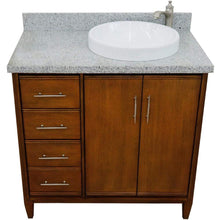 Load image into Gallery viewer, Bellaterra Home Vanity BellaTerra Home 37&quot; Single vanity in Walnut finish with Gray granite and round sink- Right door/Right sink 400901-37R-WA-GYRDR
