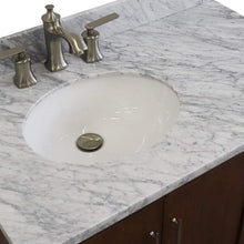 Load image into Gallery viewer, Bellaterra Home Vanity BellaTerra Home 37&quot; Single vanity in Walnut finish with White Carrara and oval sink- Left door/Left sink 400901-37L-WA-WMOL