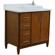Load image into Gallery viewer, Bellaterra Home Vanity BellaTerra Home 37&quot; Single vanity in Walnut finish with White quartz and round sink- Right door/Right sink 400901-37R-WA-WERDR