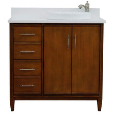 Load image into Gallery viewer, Bellaterra Home Vanity BellaTerra Home 37&quot; Single vanity in Walnut finish with White quartz and round sink- Right door/Right sink 400901-37R-WA-WERDR
