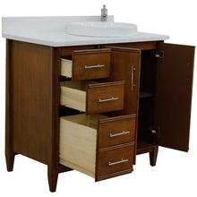 Load image into Gallery viewer, Bellaterra Home Vanity BellaTerra Home 37&quot; Single vanity in Walnut finish with White quartz and round sink- Right door/Right sink 400901-37R-WA-WERDR