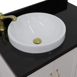 Bellaterra Home Vanity BellaTerra Home 37" Single vanity in White finish with Black galaxy and round sink- Left door/Left sink 400800-37L-WH-BGRDL