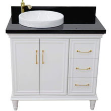 Load image into Gallery viewer, Bellaterra Home Vanity BellaTerra Home 37&quot; Single vanity in White finish with Black galaxy and round sink- Left door/Left sink 400800-37L-WH-BGRDL