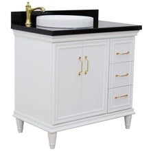 Load image into Gallery viewer, Bellaterra Home Vanity BellaTerra Home 37&quot; Single vanity in White finish with Black galaxy and round sink- Left door/Left sink 400800-37L-WH-BGRDL