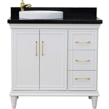 Load image into Gallery viewer, Bellaterra Home Vanity BellaTerra Home 37&quot; Single vanity in White finish with Black galaxy and round sink- Left door/Left sink 400800-37L-WH-BGRDL