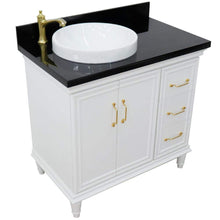 Load image into Gallery viewer, Bellaterra Home Vanity BellaTerra Home 37&quot; Single vanity in White finish with Black galaxy and round sink- Left door/Left sink 400800-37L-WH-BGRDL