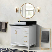 Load image into Gallery viewer, Bellaterra Home Vanity BellaTerra Home 37&quot; Single vanity in White finish with Black galaxy and round sink- Left door/Left sink 400800-37L-WH-BGRDL