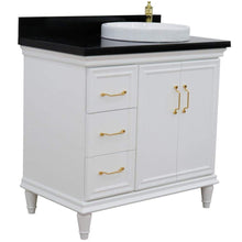 Load image into Gallery viewer, Bellaterra Home Vanity BellaTerra Home 37&quot; Single vanity in White finish with Black galaxy and round sink- Right door/Right sink 400800-37R-WH-BGRDR