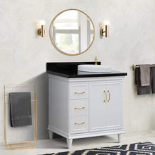 Load image into Gallery viewer, Bellaterra Home Vanity BellaTerra Home 37&quot; Single vanity in White finish with Black galaxy and round sink- Right door/Right sink 400800-37R-WH-BGRDR