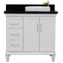 Load image into Gallery viewer, Bellaterra Home Vanity BellaTerra Home 37&quot; Single vanity in White finish with Black galaxy and round sink- Right door/Right sink 400800-37R-WH-BGRDR