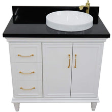 Load image into Gallery viewer, Bellaterra Home Vanity BellaTerra Home 37&quot; Single vanity in White finish with Black galaxy and round sink- Right door/Right sink 400800-37R-WH-BGRDR