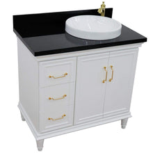 Load image into Gallery viewer, Bellaterra Home Vanity BellaTerra Home 37&quot; Single vanity in White finish with Black galaxy and round sink- Right door/Right sink 400800-37R-WH-BGRDR