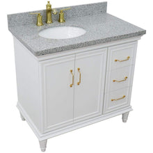 Load image into Gallery viewer, Bellaterra Home Vanity BellaTerra Home 37&quot; Single vanity in White finish with Gray granite and oval sink- Left door/Left sink 400800-37L-WH-GYOL