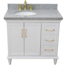 Load image into Gallery viewer, Bellaterra Home Vanity BellaTerra Home 37&quot; Single vanity in White finish with Gray granite and oval sink- Left door/Left sink 400800-37L-WH-GYOL