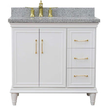 Load image into Gallery viewer, Bellaterra Home Vanity BellaTerra Home 37&quot; Single vanity in White finish with Gray granite and oval sink- Left door/Left sink 400800-37L-WH-GYOL
