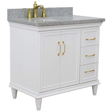 Load image into Gallery viewer, Bellaterra Home Vanity BellaTerra Home 37&quot; Single vanity in White finish with Gray granite and oval sink- Left door/Left sink 400800-37L-WH-GYOL