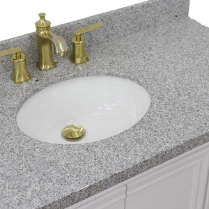 Bellaterra Home Vanity BellaTerra Home 37" Single vanity in White finish with Gray granite and oval sink- Left door/Left sink 400800-37L-WH-GYOL