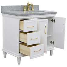Load image into Gallery viewer, Bellaterra Home Vanity BellaTerra Home 37&quot; Single vanity in White finish with Gray granite and oval sink- Right door/Right sink 400800-37R-WH-GYOR