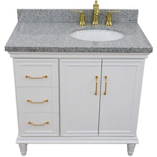 Load image into Gallery viewer, Bellaterra Home Vanity BellaTerra Home 37&quot; Single vanity in White finish with Gray granite and oval sink- Right door/Right sink 400800-37R-WH-GYOR