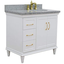 Load image into Gallery viewer, Bellaterra Home Vanity BellaTerra Home 37&quot; Single vanity in White finish with Gray granite and oval sink- Right door/Right sink 400800-37R-WH-GYOR