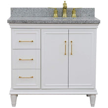 Load image into Gallery viewer, Bellaterra Home Vanity BellaTerra Home 37&quot; Single vanity in White finish with Gray granite and oval sink- Right door/Right sink 400800-37R-WH-GYOR