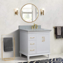 Load image into Gallery viewer, Bellaterra Home Vanity BellaTerra Home 37&quot; Single vanity in White finish with Gray granite and oval sink- Right door/Right sink 400800-37R-WH-GYOR