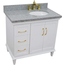 Load image into Gallery viewer, Bellaterra Home Vanity BellaTerra Home 37&quot; Single vanity in White finish with Gray granite and oval sink- Right door/Right sink 400800-37R-WH-GYOR