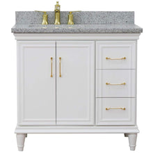 Load image into Gallery viewer, Bellaterra Home Vanity BellaTerra Home 37&quot; Single vanity in White finish with Gray granite and rectangle sink- Left door/Left sink 400800-37L-WH-GYRL