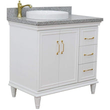 Load image into Gallery viewer, Bellaterra Home Vanity BellaTerra Home 37&quot; Single vanity in White finish with Gray granite and round sink- Left door/Left sink 400800-37L-WH-GYRDL