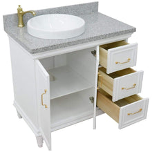 Load image into Gallery viewer, Bellaterra Home Vanity BellaTerra Home 37&quot; Single vanity in White finish with Gray granite and round sink- Left door/Left sink 400800-37L-WH-GYRDL